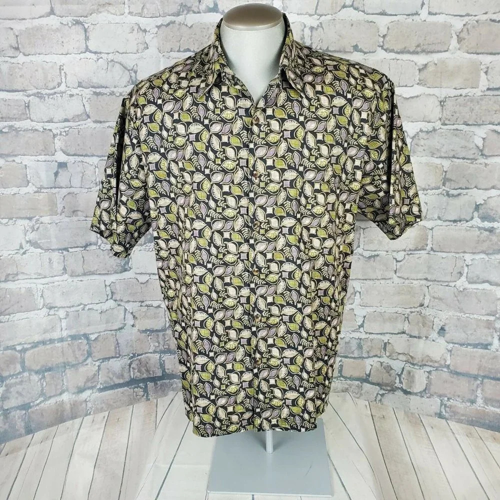Vtg Tori Richard Button Front Hawaiian Shirt Large